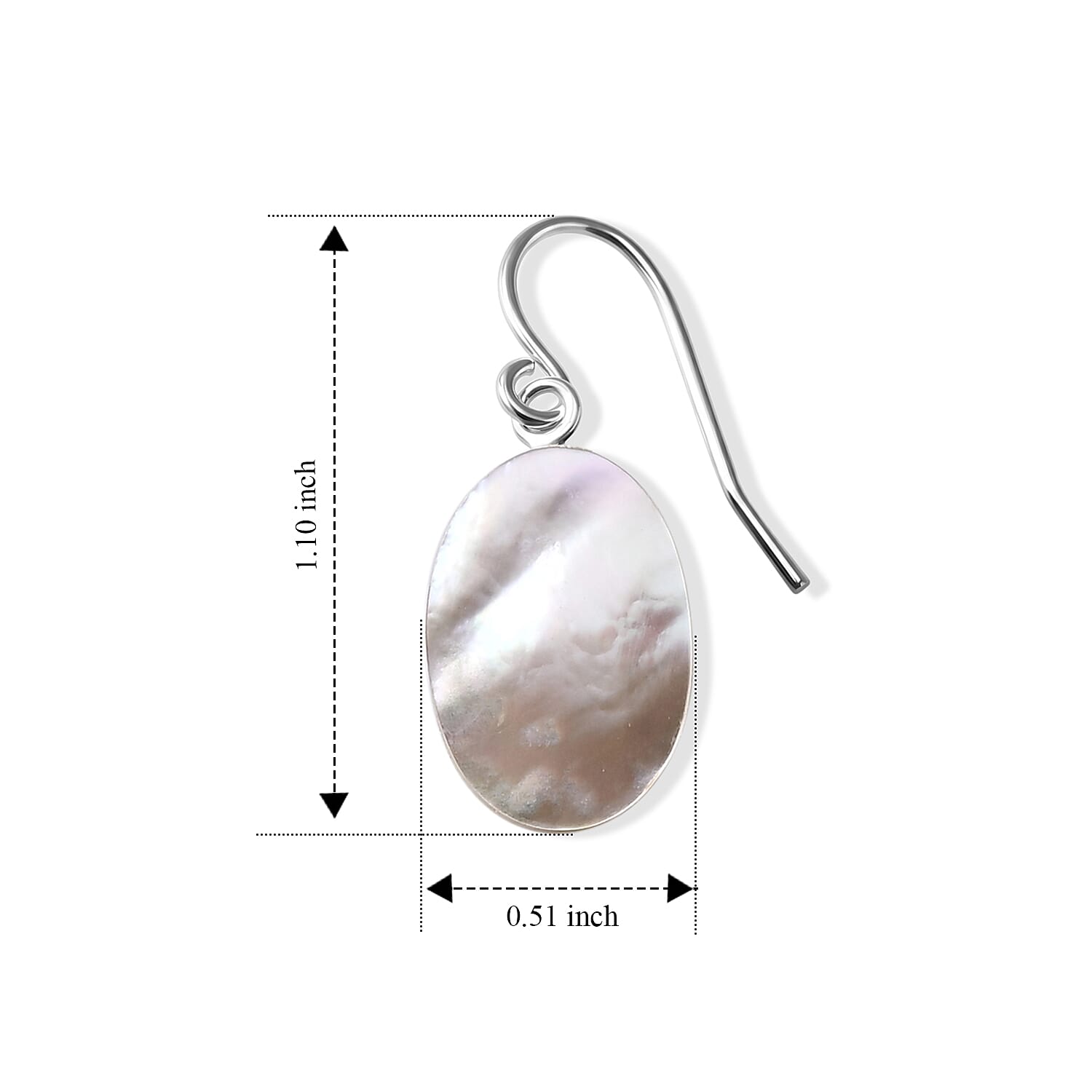 Mother Of Pearl Earring in Sterling Silver