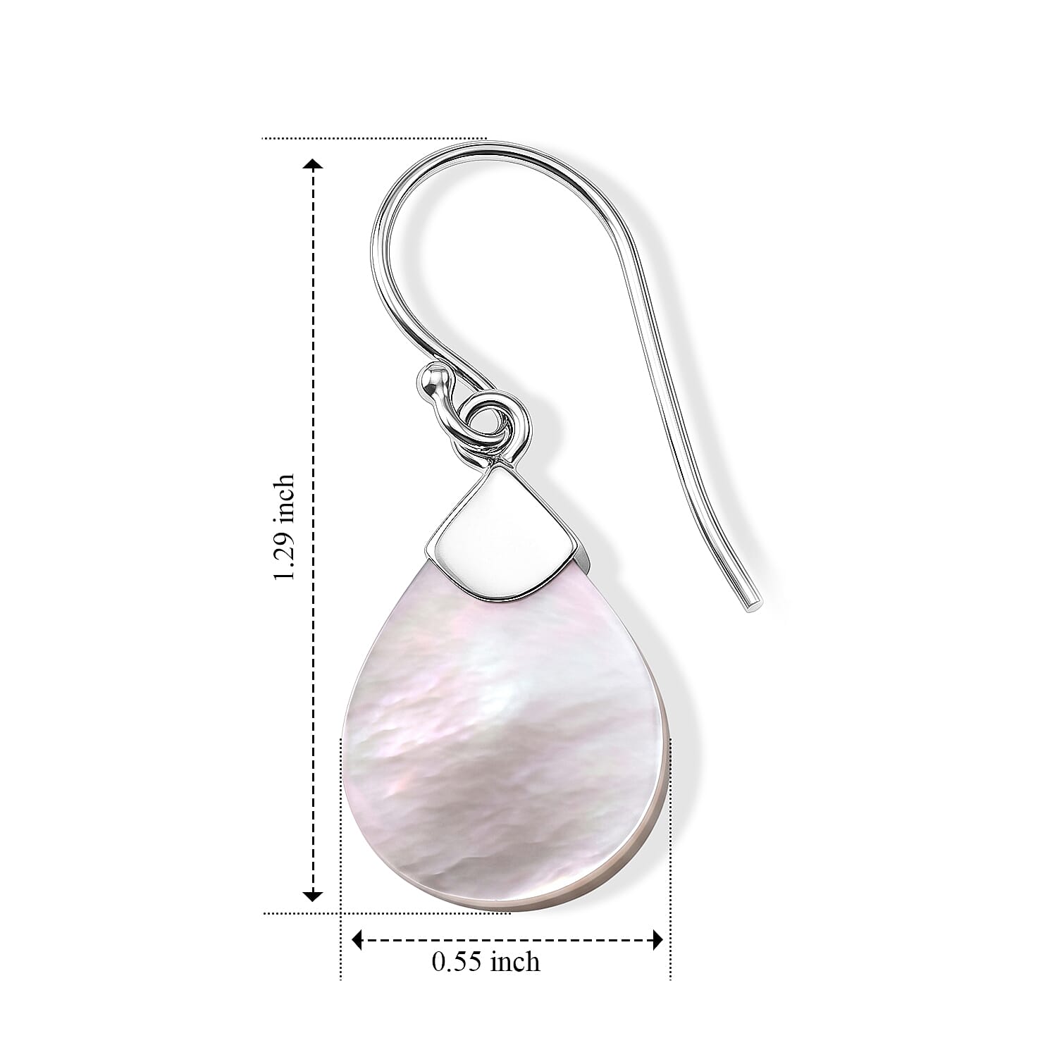 Bali Legacy Mother Of Pearl Teardrop Dangle Earrings in Sterling Silver