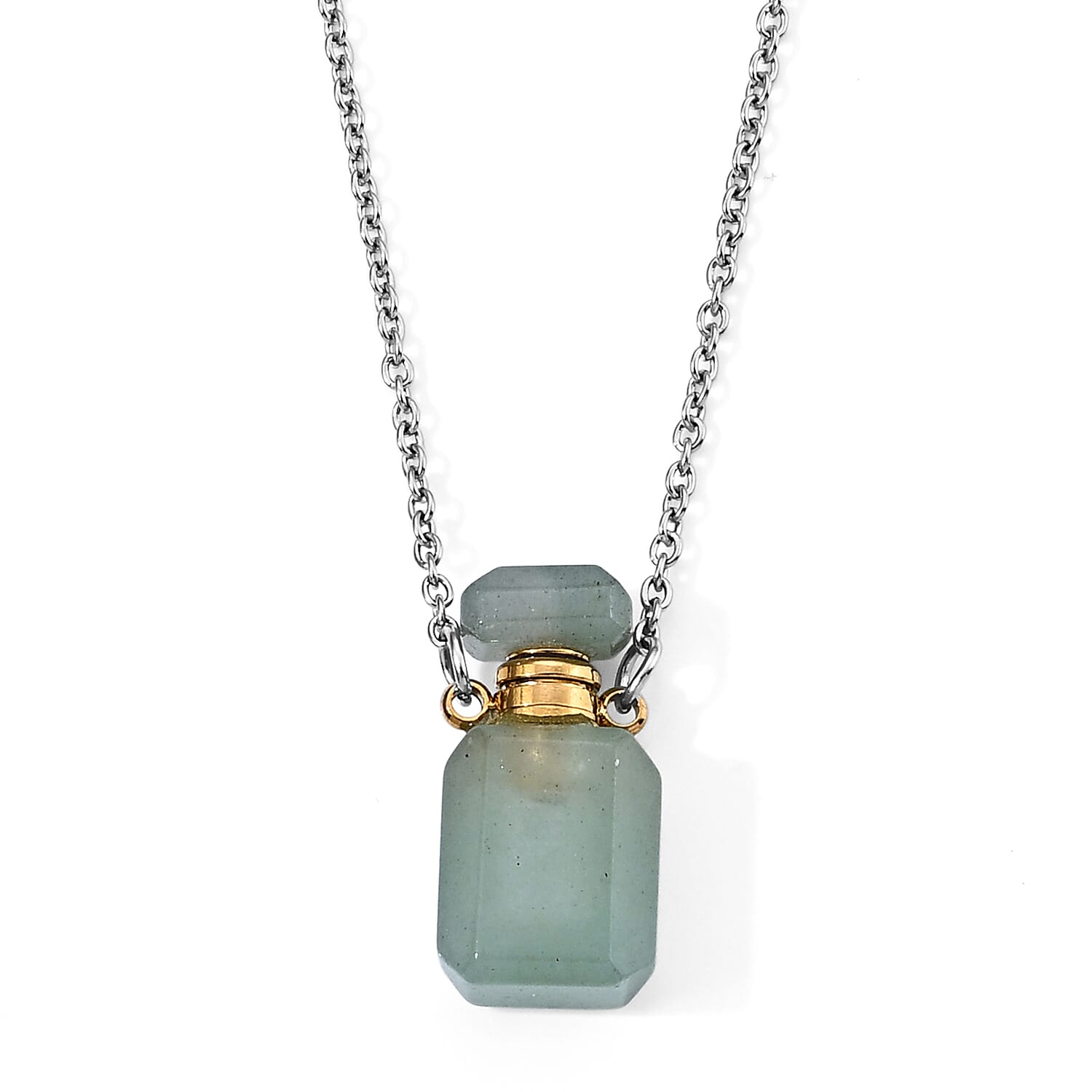 Austrian White Crystal Pendant Necklace (20 Inches) in Stainless Steel