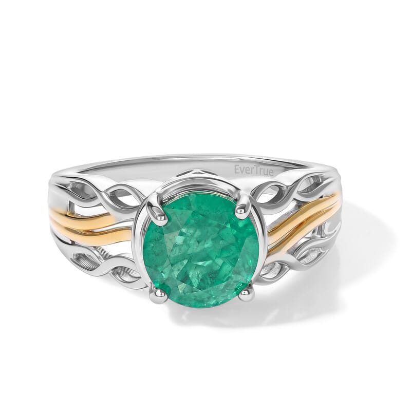 EverTrue Emeraldine Quartz (Triplet) 2.30 ctw Solitaire Ring in Platinum Bond (Size 5.0)