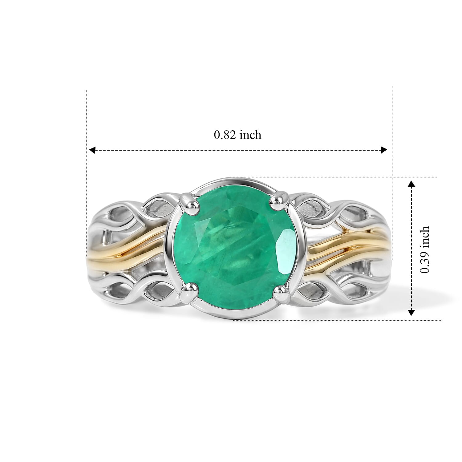 EverTrue Emeraldine Quartz (Triplet) 2.30 ctw Solitaire Ring in Platinum Bond (Size 5.0)