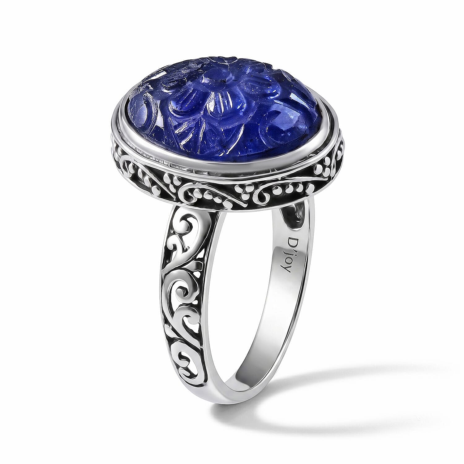 D'Joy Bali Legacy Tanzanite 11.40 ctw Ring in Sterling Silver (Size 5.0)