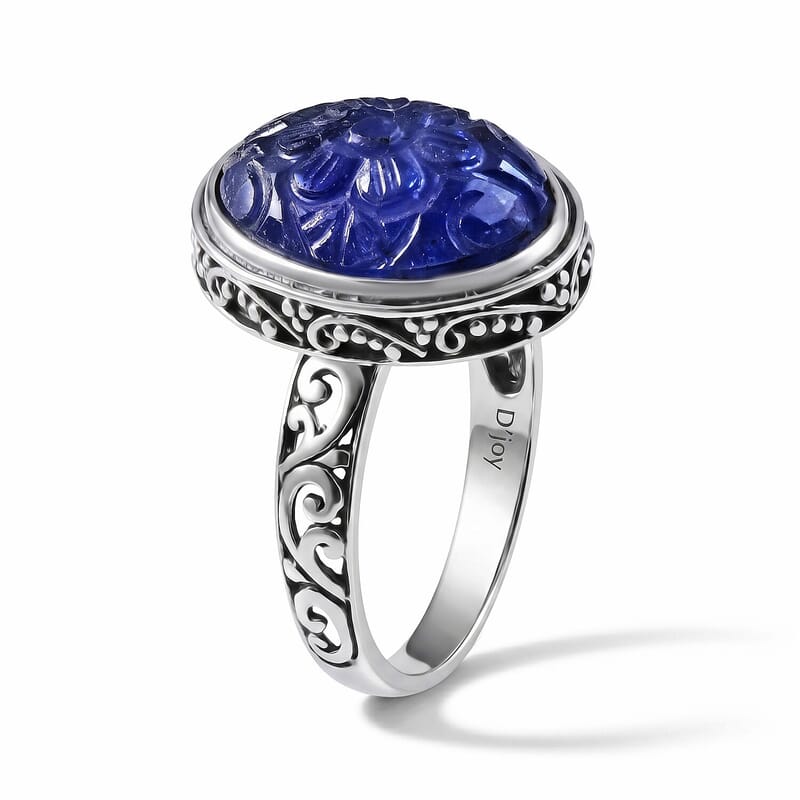 D'Joy Bali Legacy Tanzanite 11.40 ctw Ring in Sterling Silver (Size 5.0)