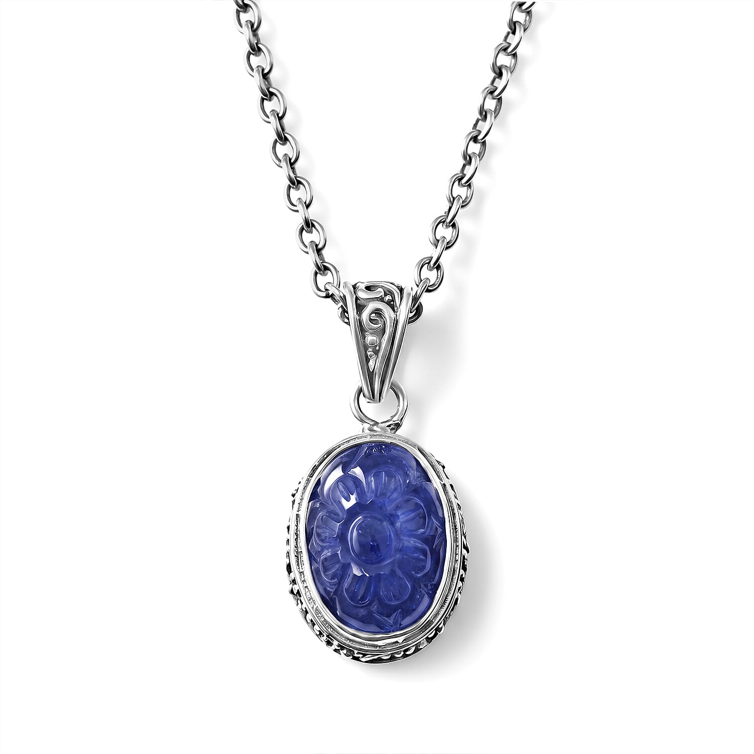 D'Joy Bali Legacy Tanzanite 7.75 ctw Pendant without Chain in Sterling Silver
