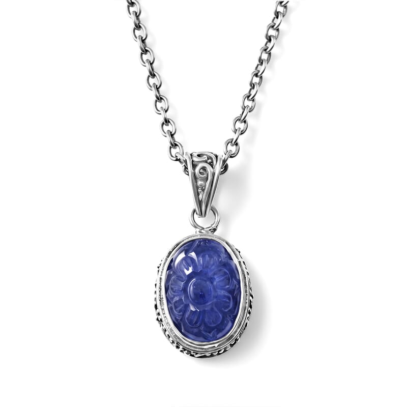 D'Joy Bali Legacy Tanzanite 7.75 ctw Pendant without Chain in Sterling Silver