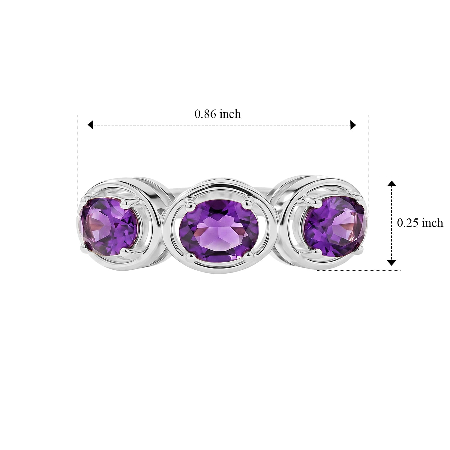 Amethyst 1.00 ctw Ring in Sterling Silver (Size 6.0)