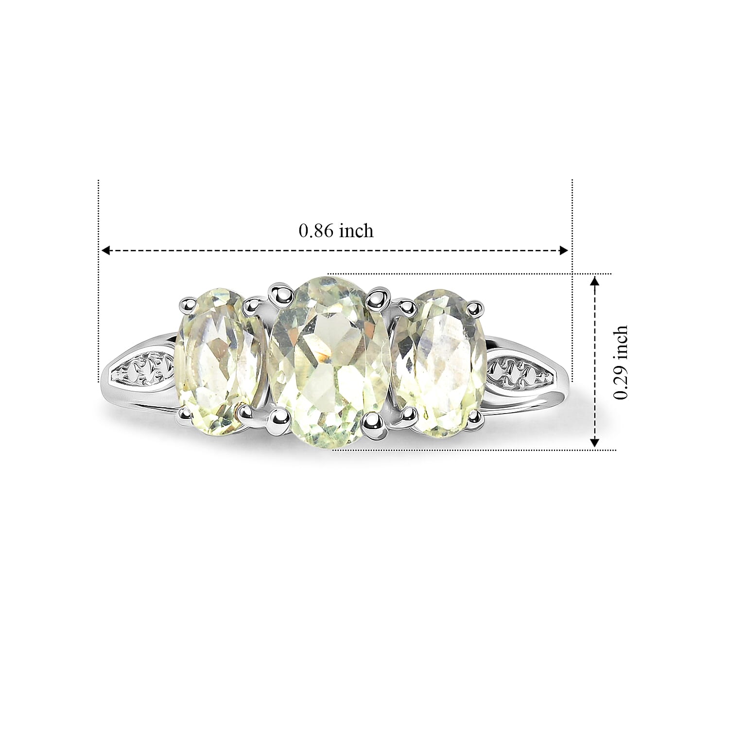 Montezuma Prasiolite 1.50 ctw Ring in Sterling Silver (Size 7.0)