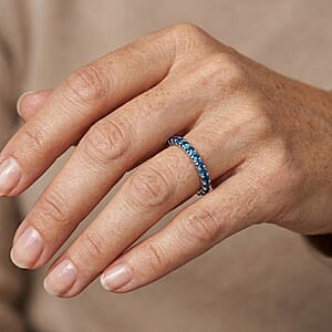 Blue Topaz 0.60 ctw Ring in Sterling Silver (Size 8.0)