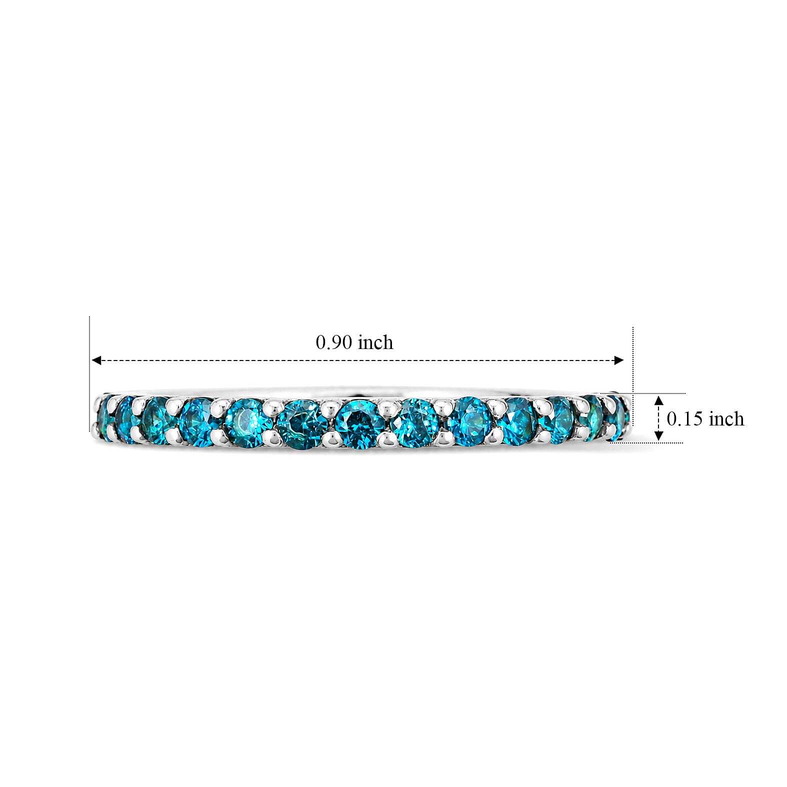 Blue Topaz 0.60 ctw Ring in Sterling Silver (Size 8.0)