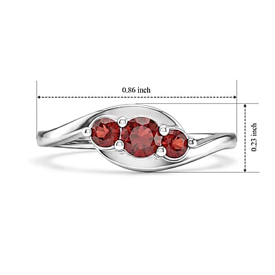 Mozambique Garnet 0.30 ctw Ring in Sterling Silver (Size 7.0)