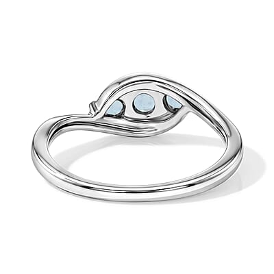 Teal Quartz 0.30 ctw Ring in Sterling Silver (Size 7.0)
