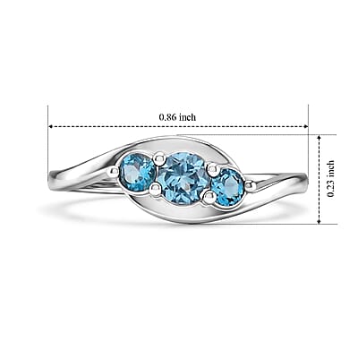 Teal Quartz 0.30 ctw Ring in Sterling Silver (Size 7.0)