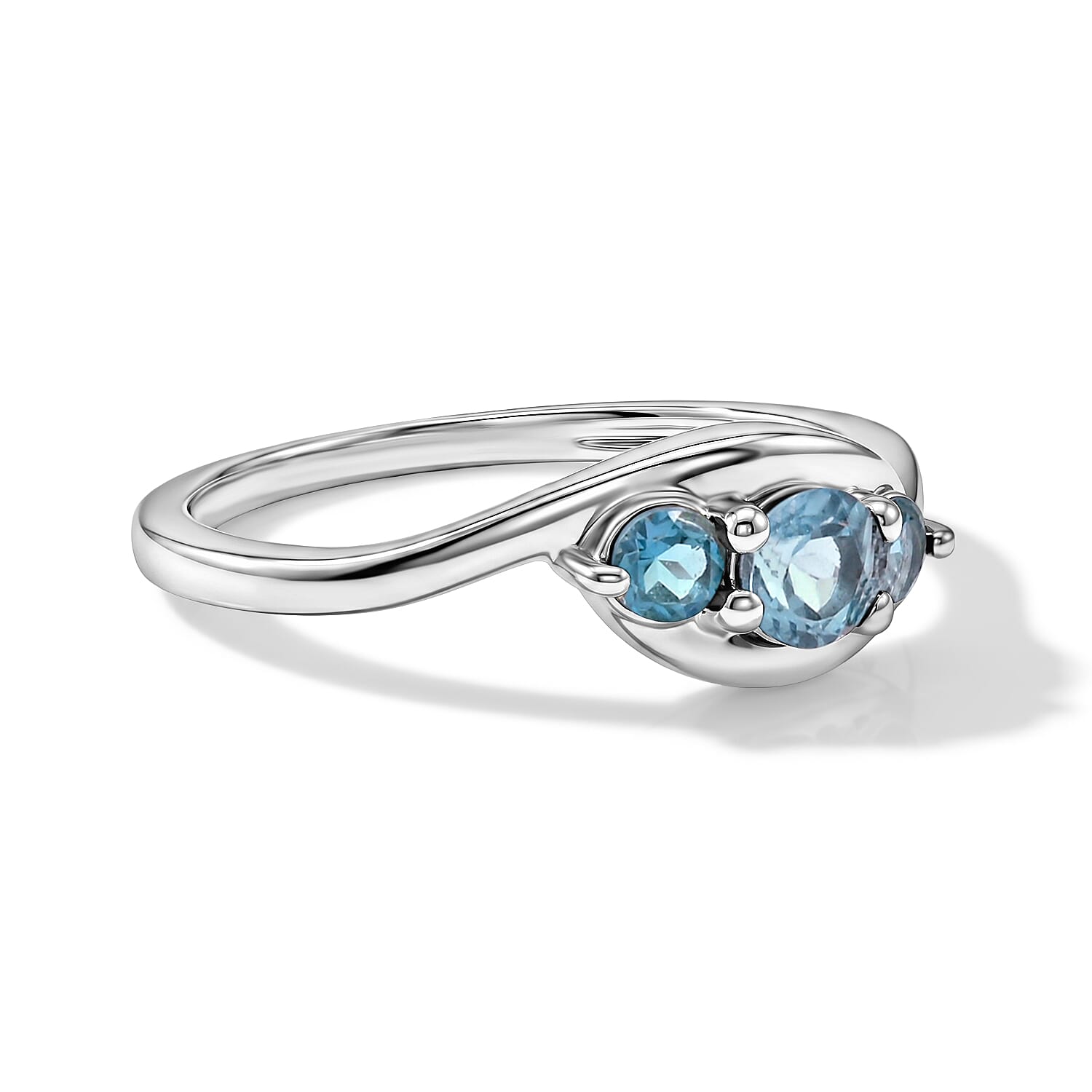 Teal Quartz 0.30 ctw Ring in Sterling Silver (Size 8.0)
