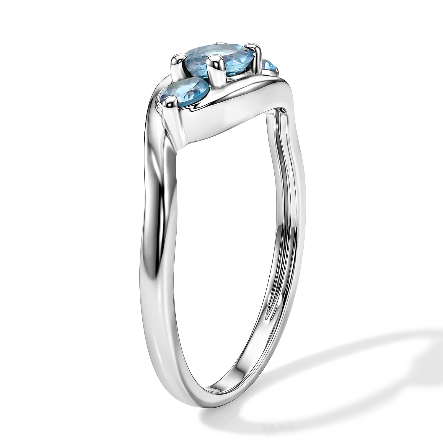 Teal Quartz 0.30 ctw Ring in Sterling Silver (Size 8.0)