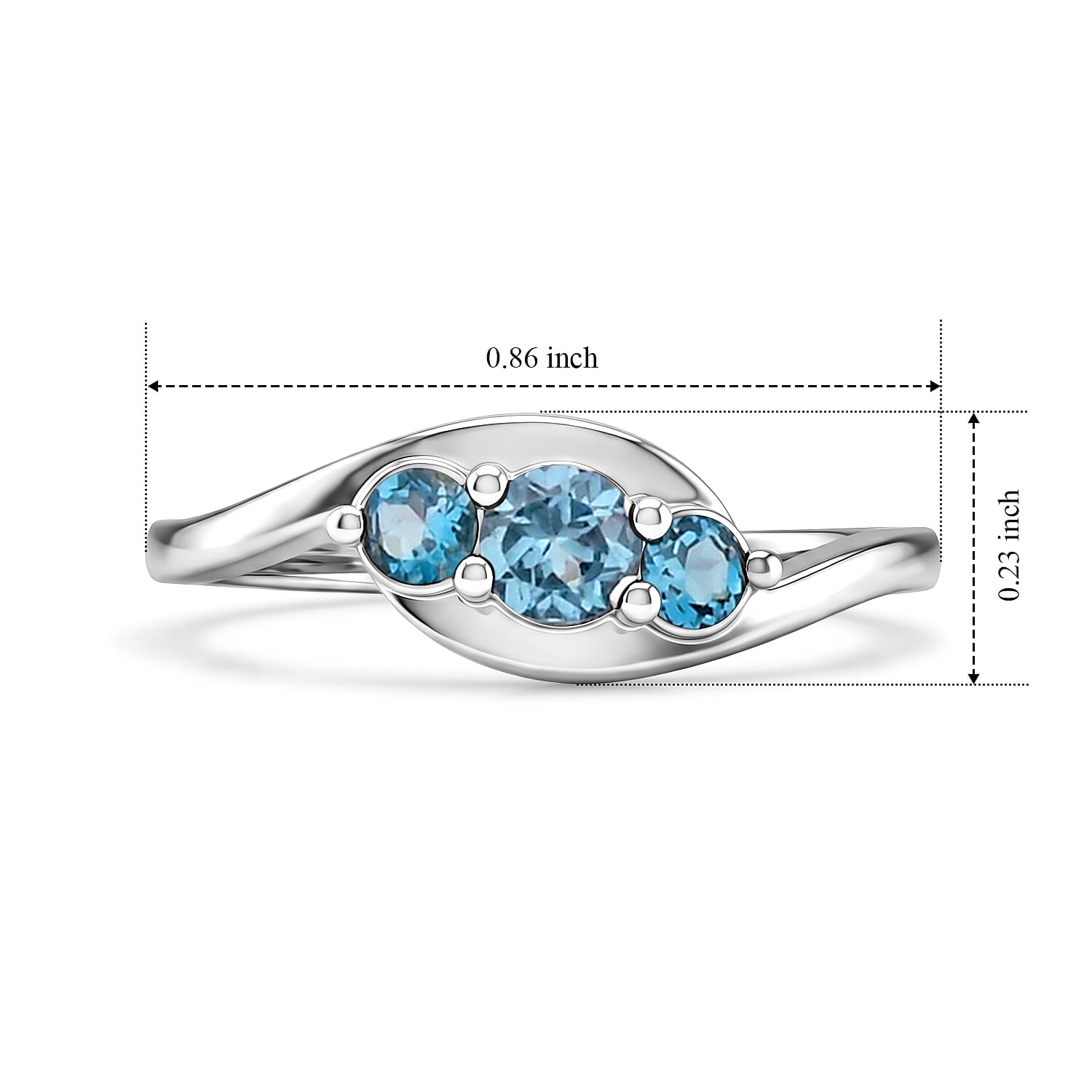Teal Quartz 0.30 ctw Ring in Sterling Silver (Size 8.0)