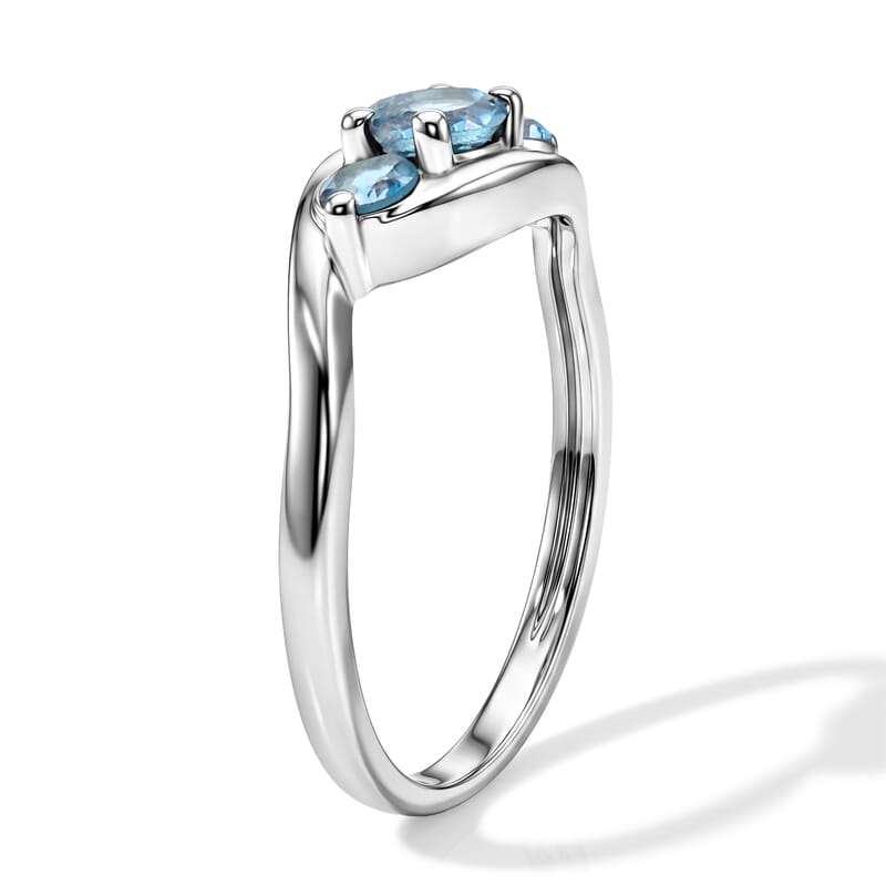 Teal Quartz 0.30 ctw Ring in Sterling Silver (Size 10.0)