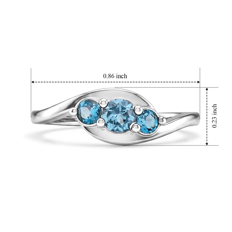 Teal Quartz 0.30 ctw Ring in Sterling Silver (Size 10.0)
