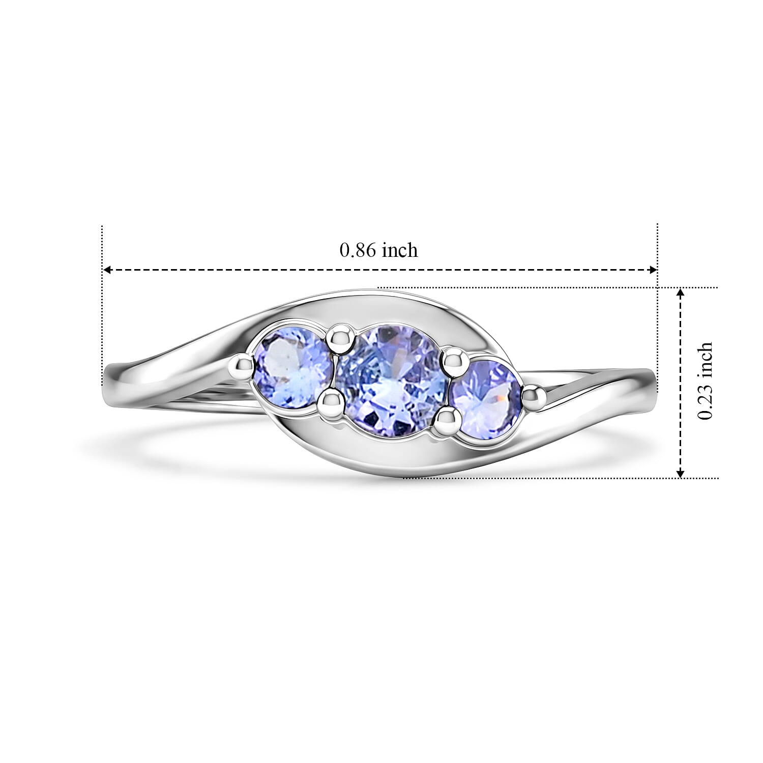 Tanzanite 0.30 ctw Ring in Sterling Silver (Size 9.0)
