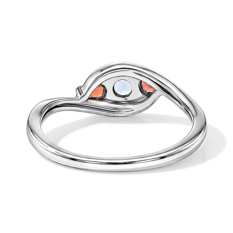 Tanzanite and Mozambique Garnet 0.30 ctw Ring in Sterling Silver (Size 7.0)