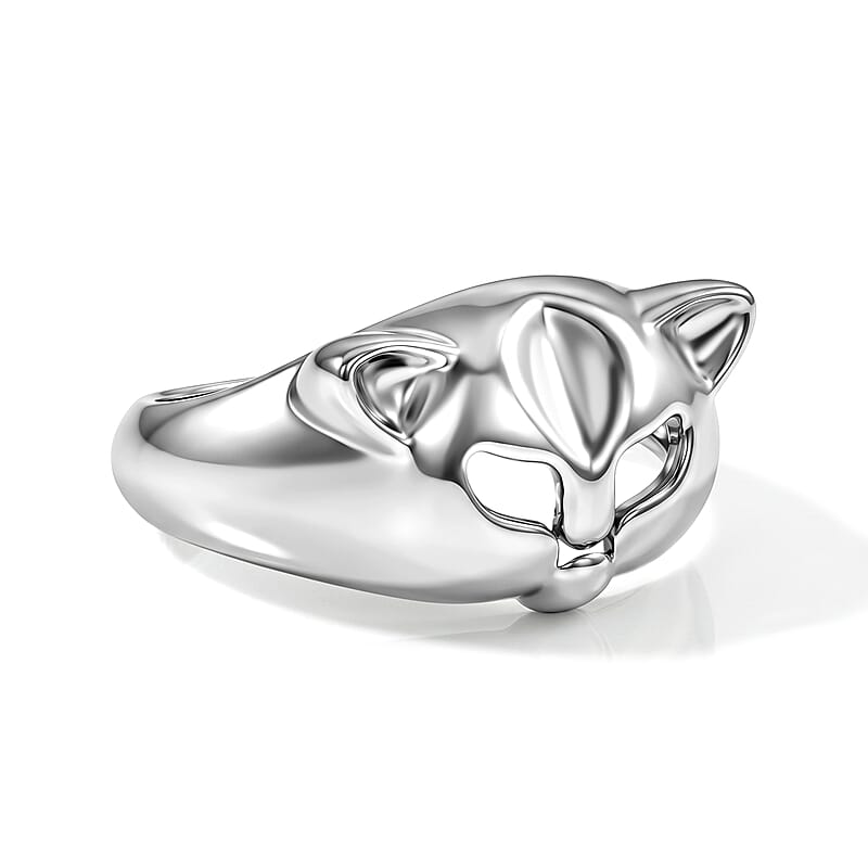 Jaguar Ring in Sterling Silver (Size 6.0) 3.84 Grams