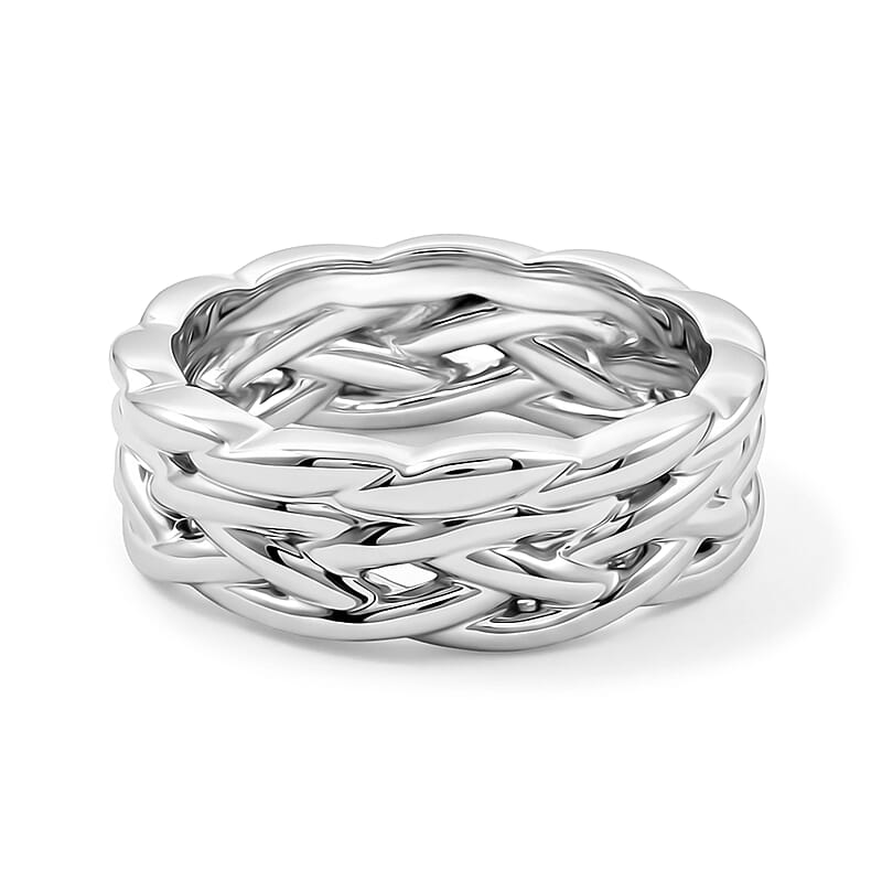 Woven Ring in Sterling Silver (Size 9.0) 8.70 Grams