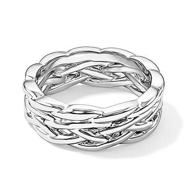 Woven Ring in Sterling Silver (Size 9.0) 8.70 Grams