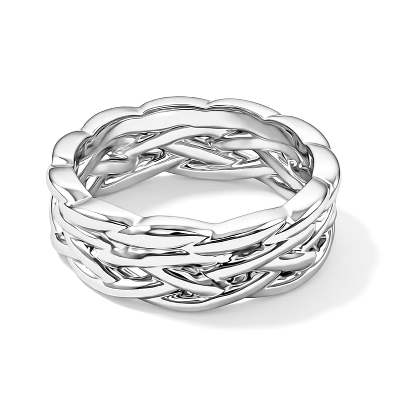Woven Ring in Sterling Silver (Size 9.0) 8.70 Grams