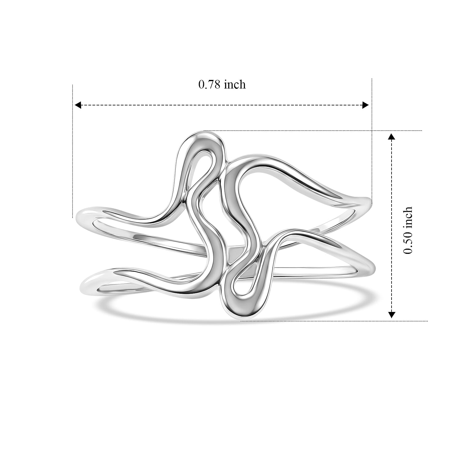 Abstract Ring in Sterling Silver (Size 6.0) 1.20 Grams