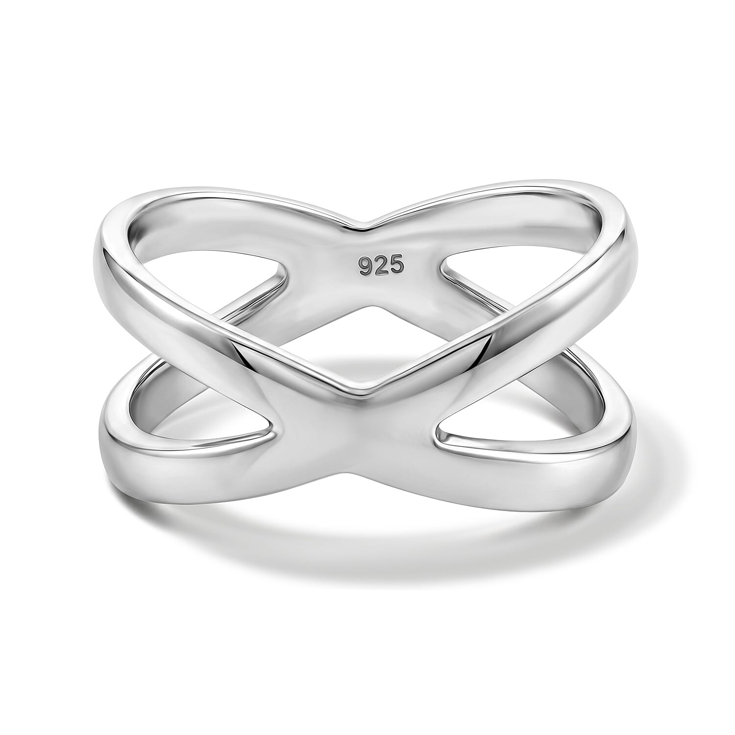 Crossover Ring in Sterling Silver (Size 6.0) 3.37 Grams