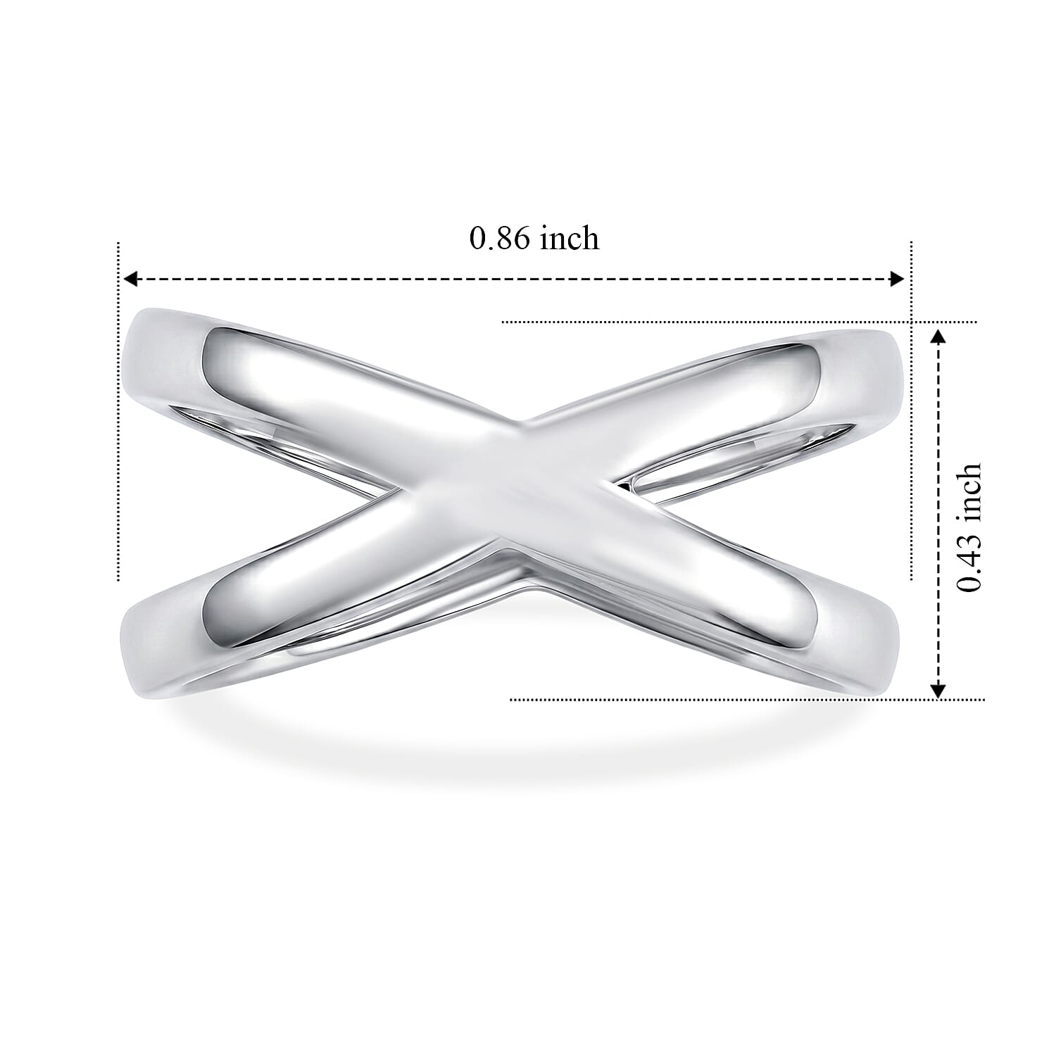 Crossover Ring in Sterling Silver (Size 6.0) 3.37 Grams