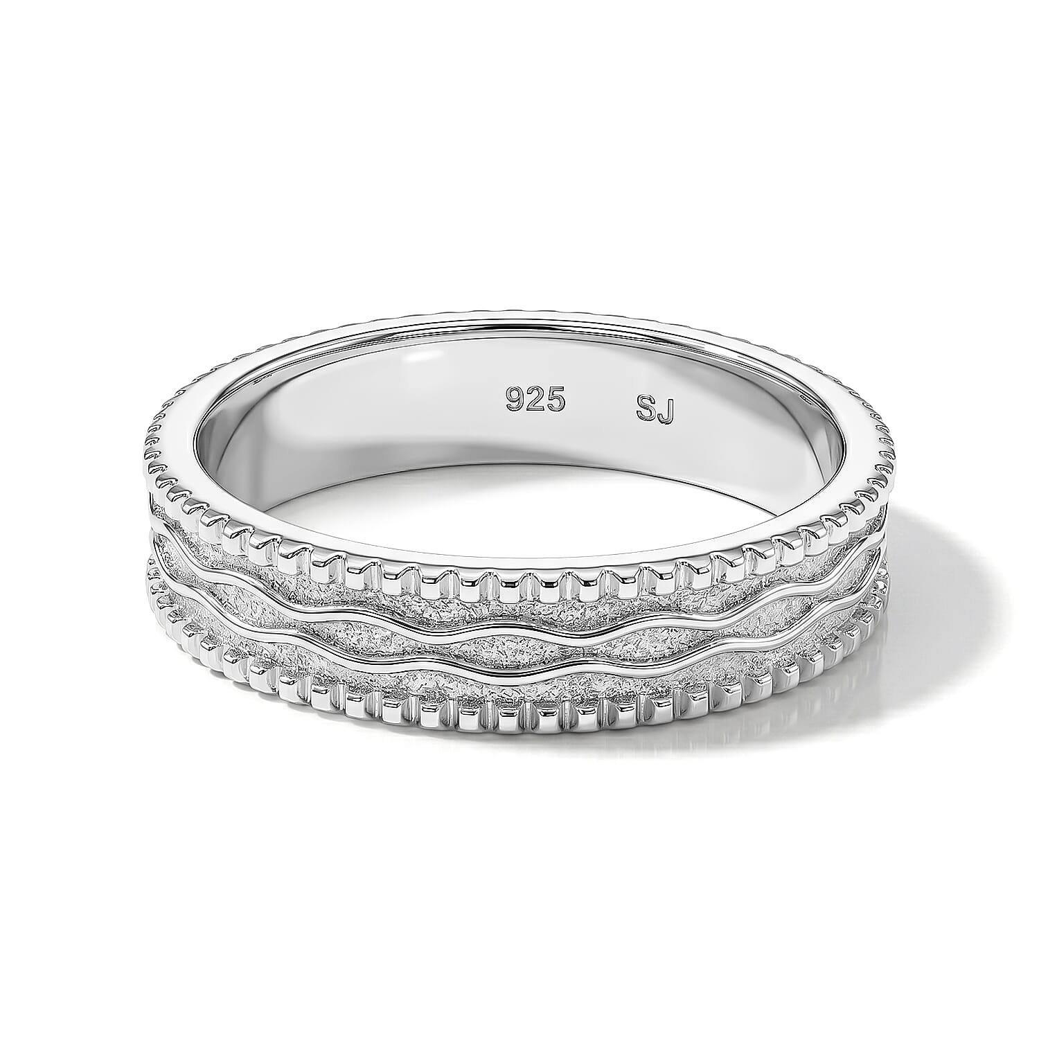 DC Band Ring in Sterling Silver (Size 8.0) 3.45 Grams