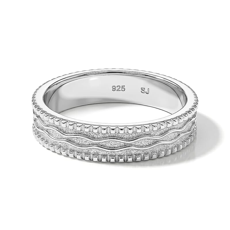 DC Band Ring in Sterling Silver (Size 8.0) 3.45 Grams