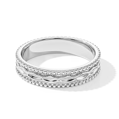 DC Band Ring in Sterling Silver (Size 8.0) 3.45 Grams