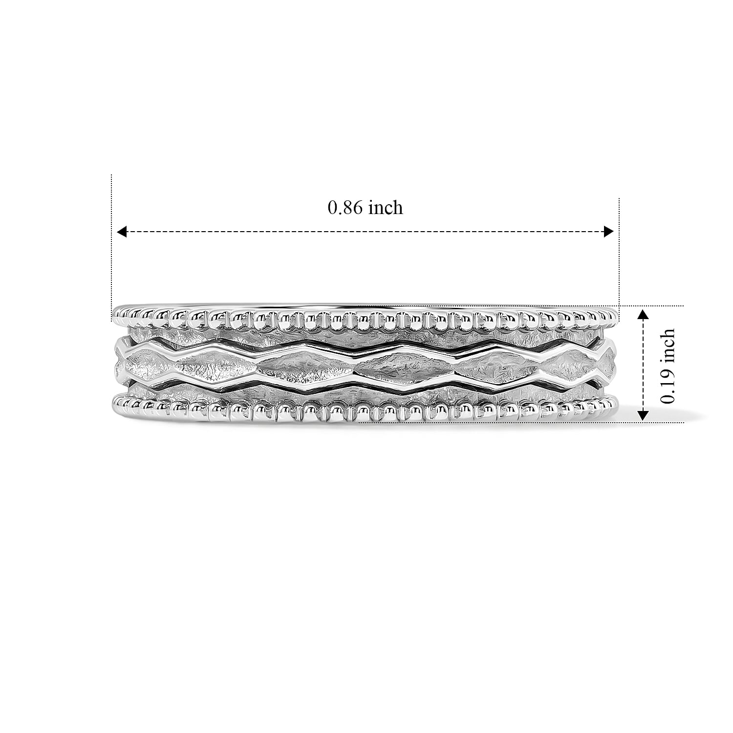 DC Band Ring in Sterling Silver (Size 8.0) 3.45 Grams