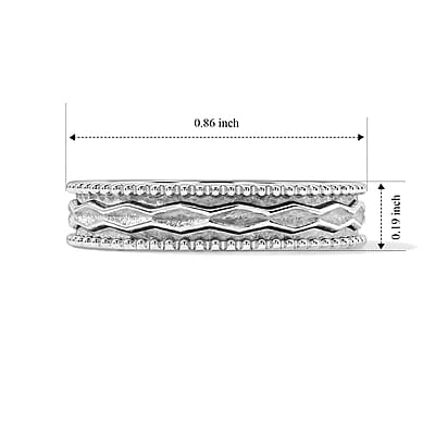 DC Band Ring in Sterling Silver (Size 8.0) 3.45 Grams