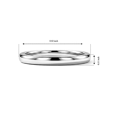 2mm Ring in Sterling Silver (Size 10.0) 1.25 Grams