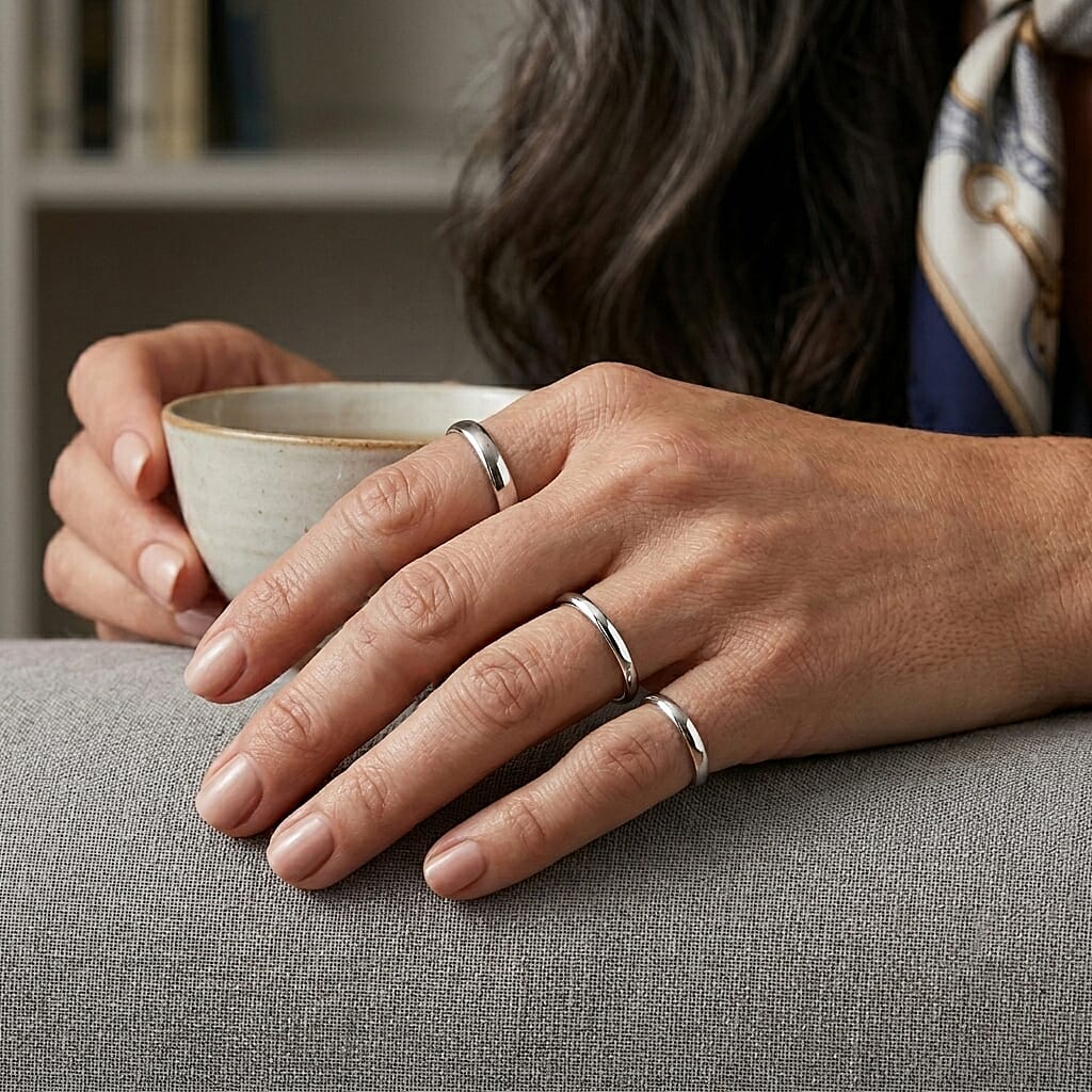 1mm Plain Ring in Sterling Silver (Size 7.0)