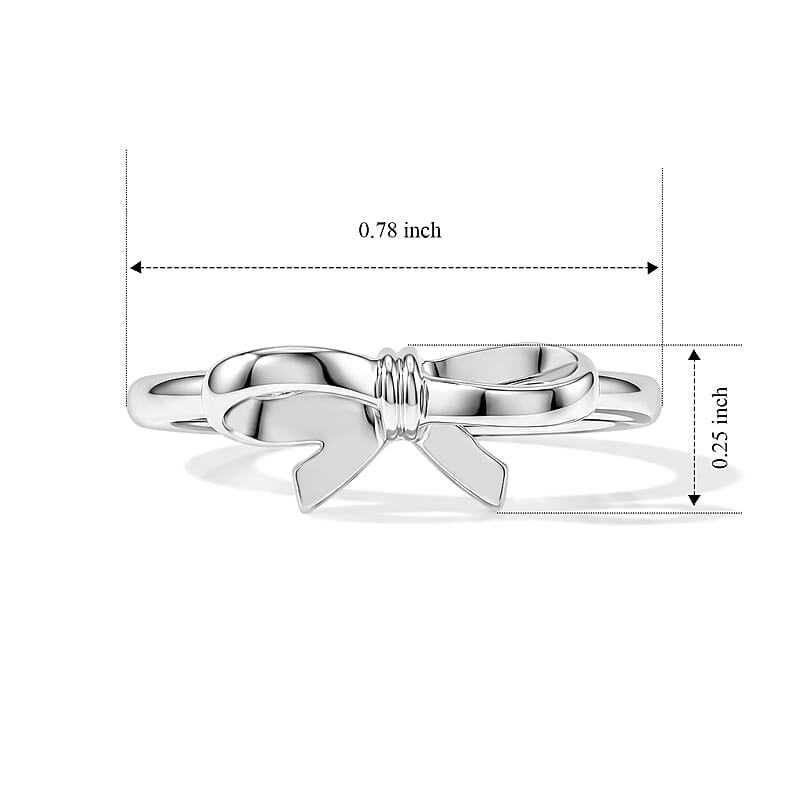 Bow Ring in Sterling Silver (Size 8.0) 1.70 Grams