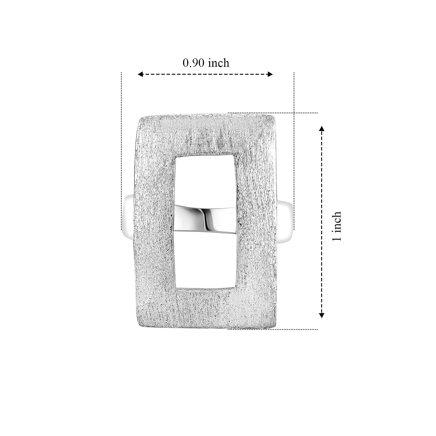Rectangle Frame Ring in Sterling Silver (Size 8.0) 5.75 Grams