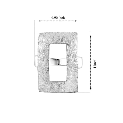 Rectangle Frame Ring in Sterling Silver (Size 8.0) 5.75 Grams
