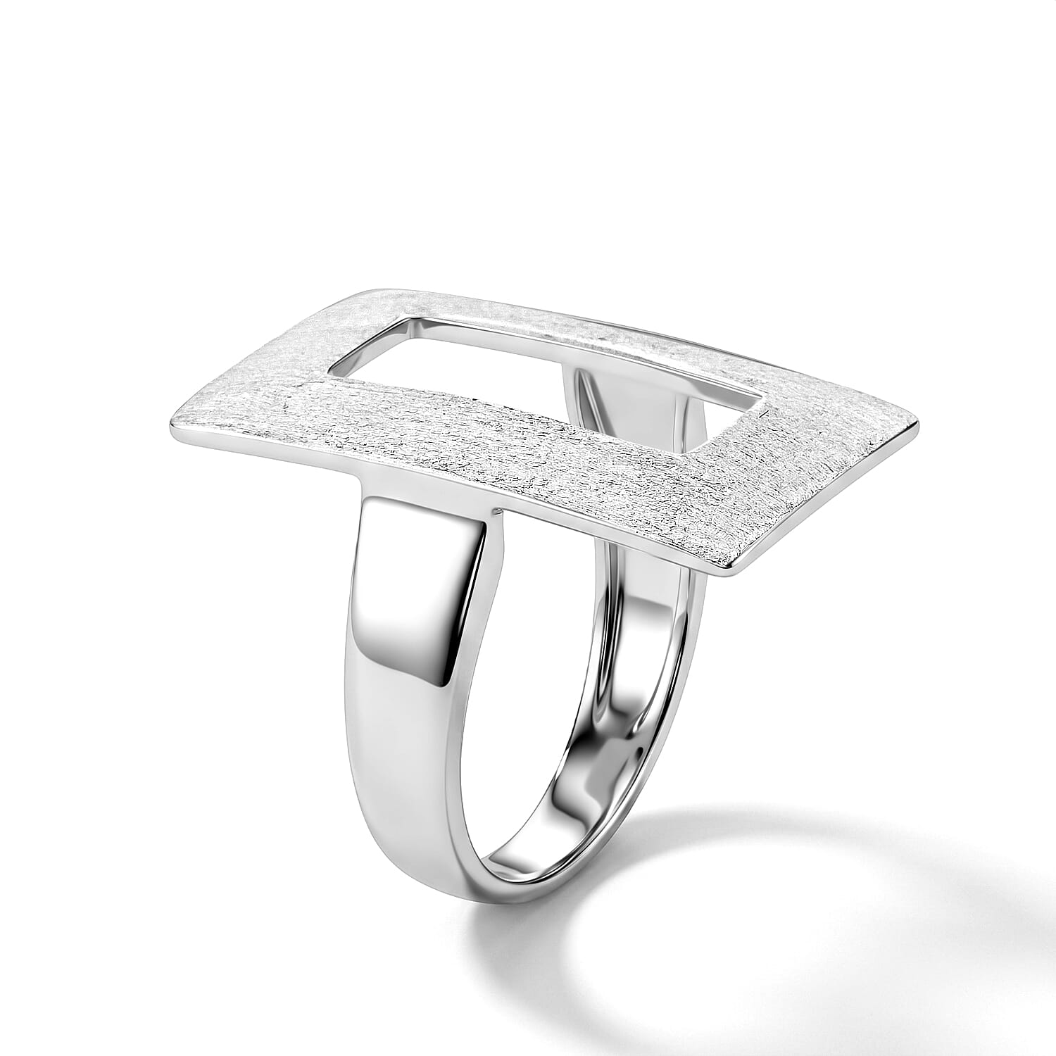 Rectangle Frame Ring in Sterling Silver (Size 10.0) 5.75 Grams