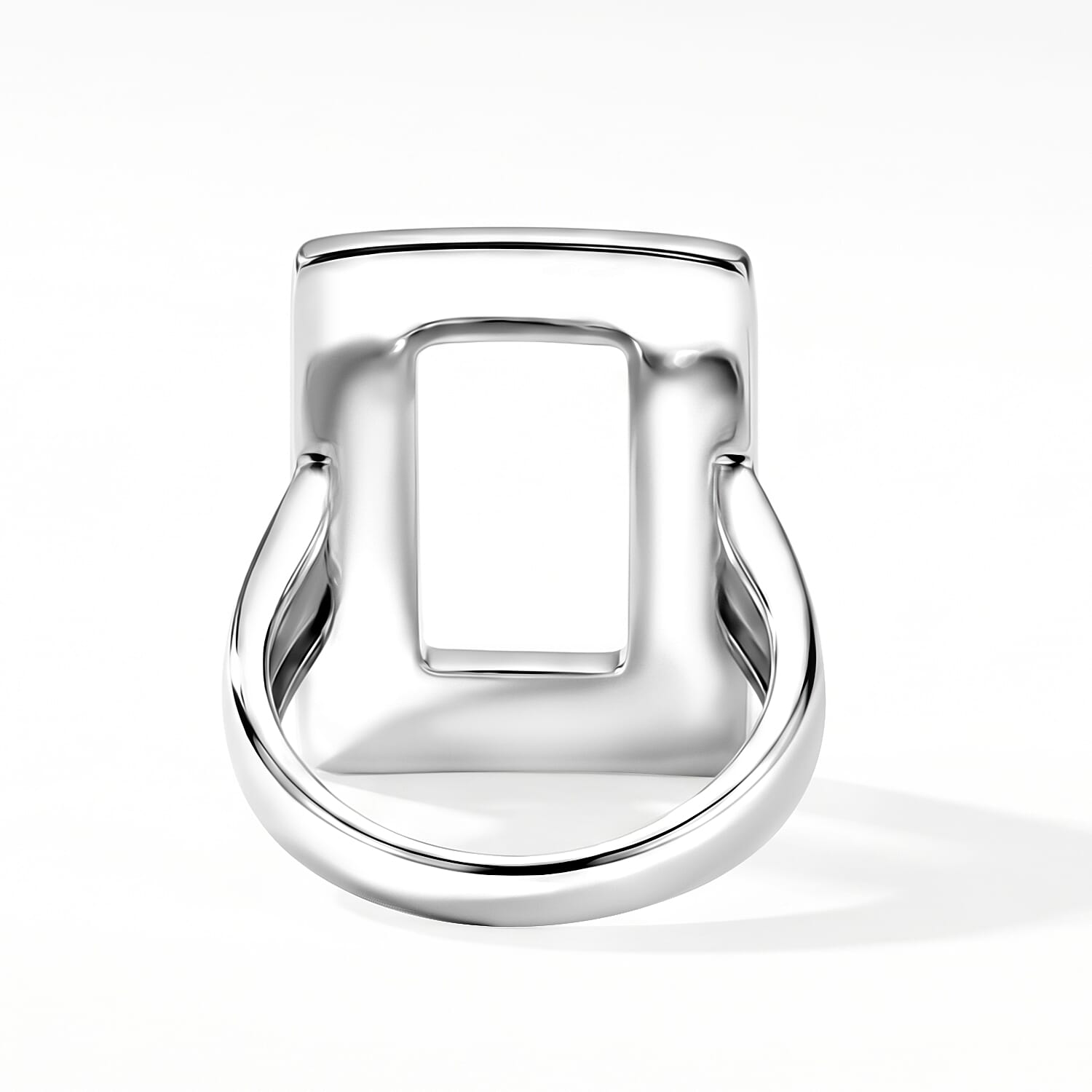 Rectangle Frame Ring in Sterling Silver (Size 10.0) 5.75 Grams