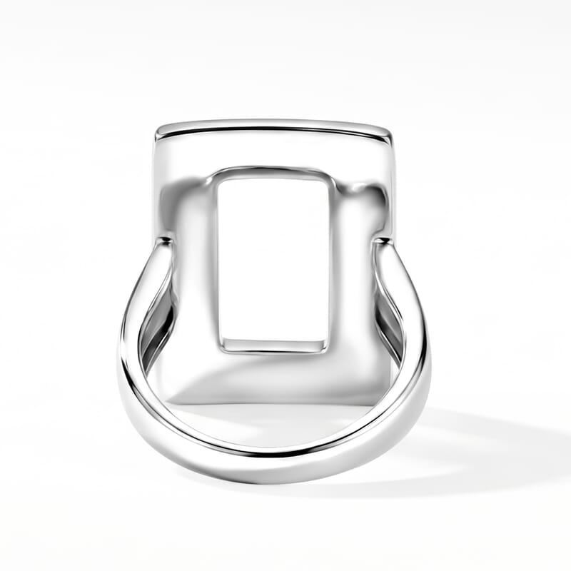 Rectangle Frame Ring in Sterling Silver (Size 12.0) 5.75 Grams
