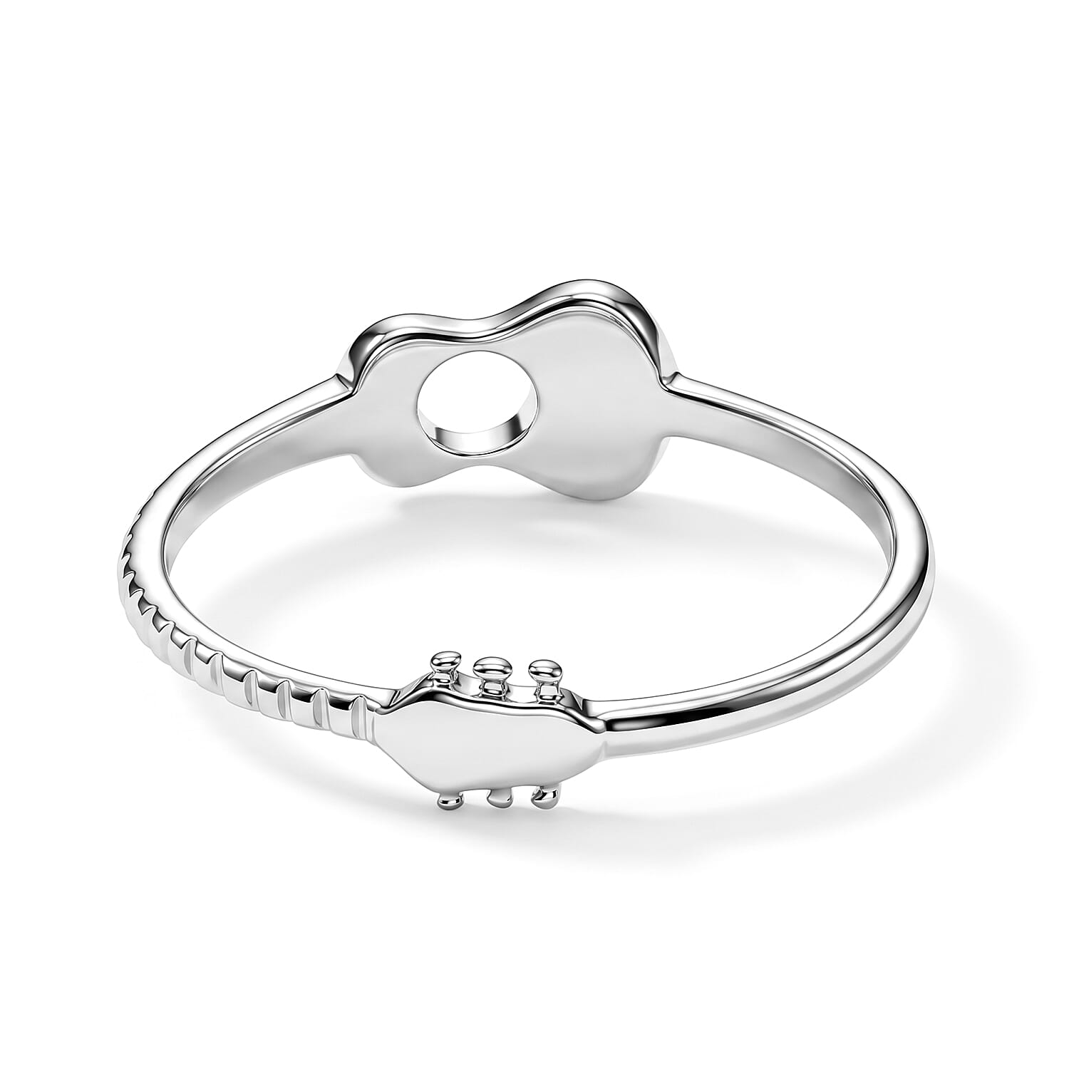 Guitar Band Ring in Sterling Silver (Size 10.0) 2.0 Grams