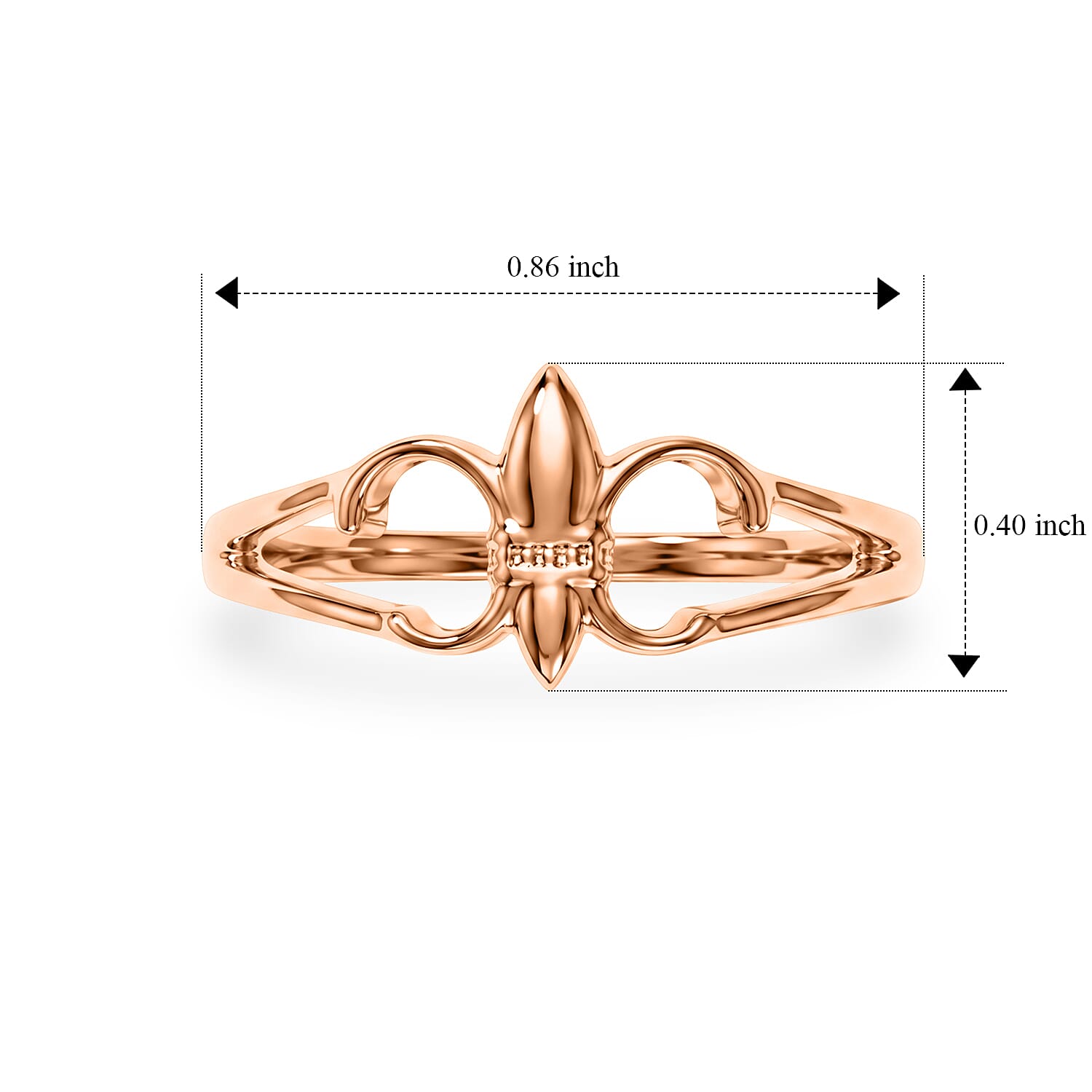 Fleur De Lis Ring in 14K Rose Gold Over Sterling Silver (Size 9.0) 2.0 Grams