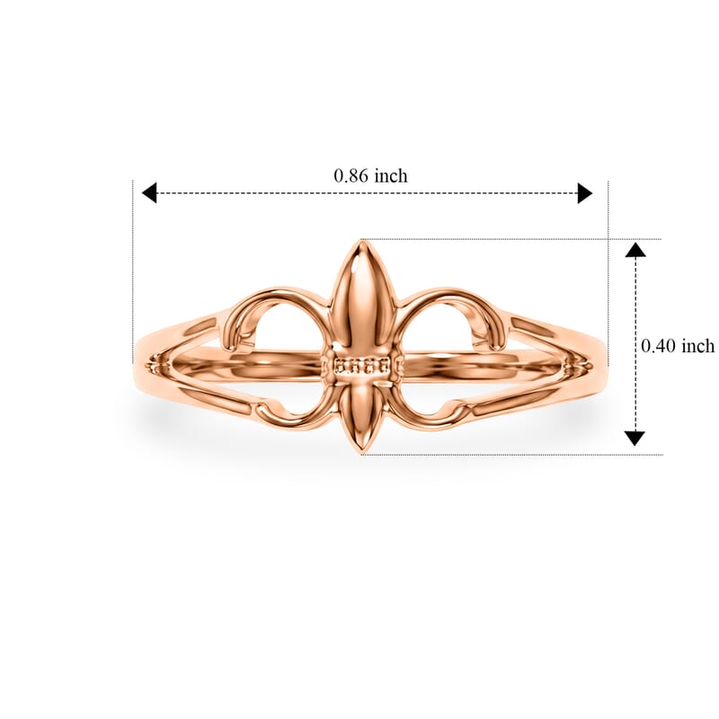 Fleur De Lis Ring in 14K Rose Gold Over Sterling Silver (Size 9.0) 2.0 Grams