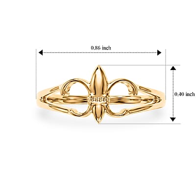 Fleur De Lis Ring in 14K Yellow Gold Over Sterling Silver (Size 9.0) 2.0 Grams