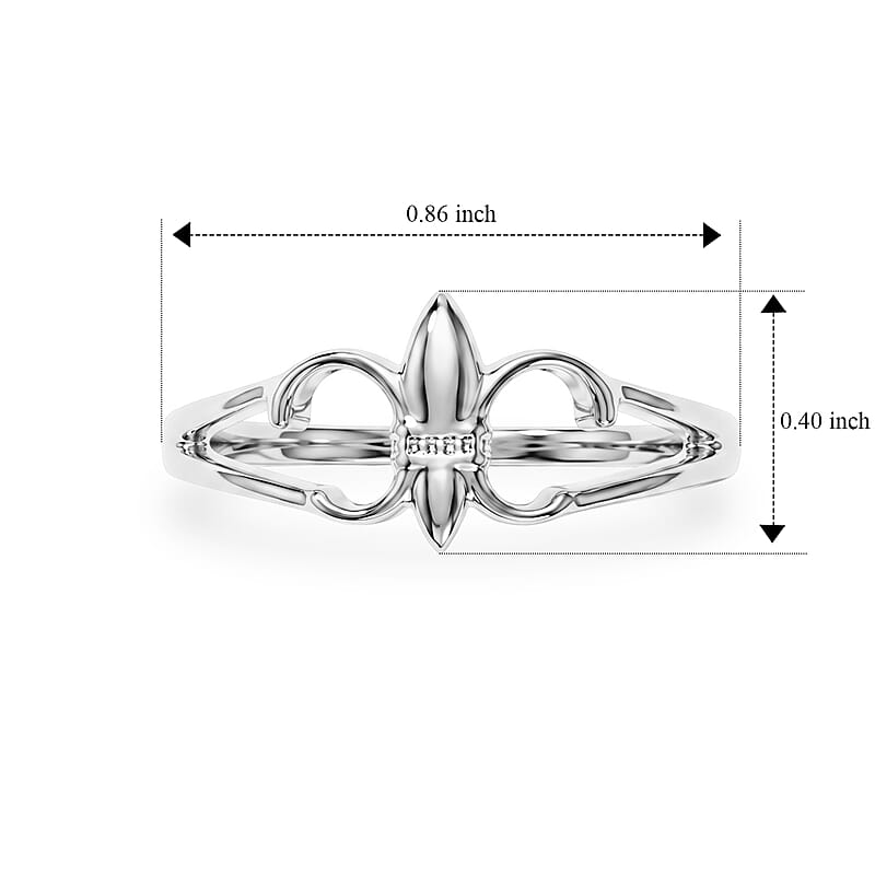 Fleur De Lis Ring in Sterling Silver (Size 6.0) 2.0 Grams