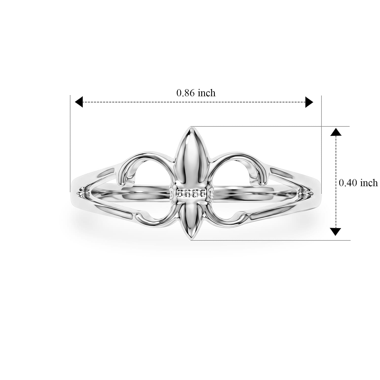 Fleur De Lis Ring in Sterling Silver (Size 7.0) 2.0 Grams