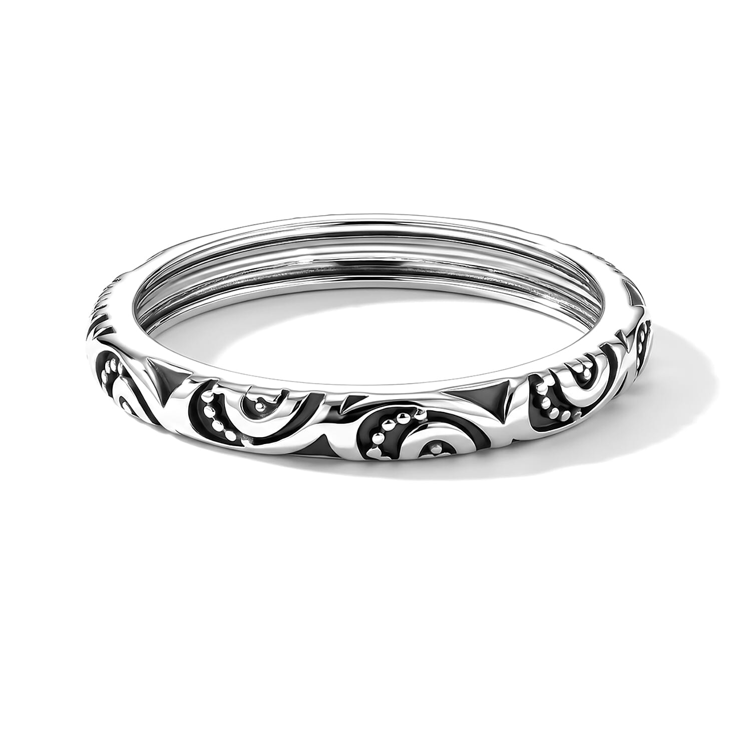 Footprint Band Ring in Sterling Silver (Size 5.0) 1.90 Grams